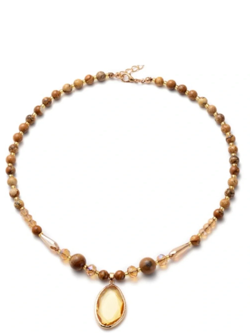 Picture Jasper Bead Necklace
